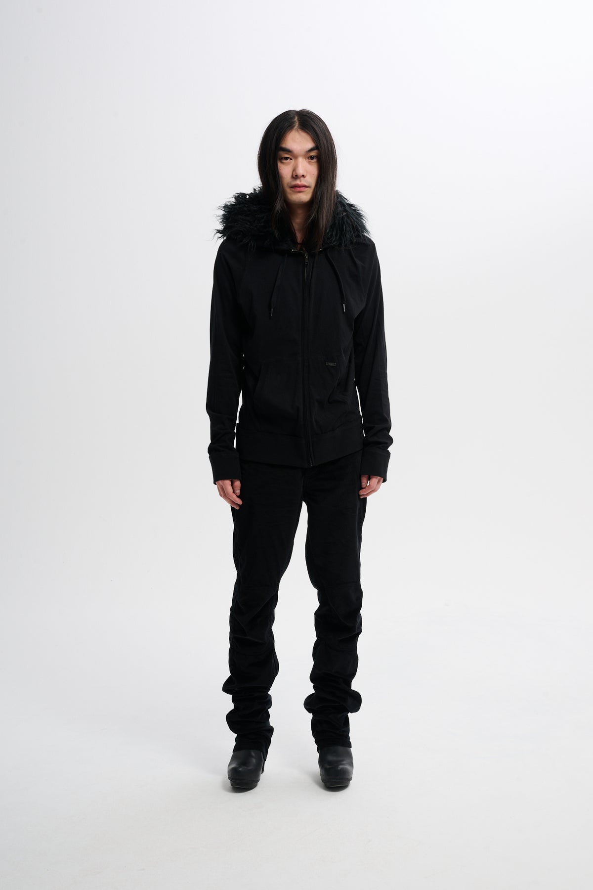 THE FUR HOOD - BLACK
