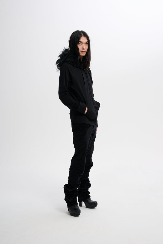 THE FUR HOOD - BLACK