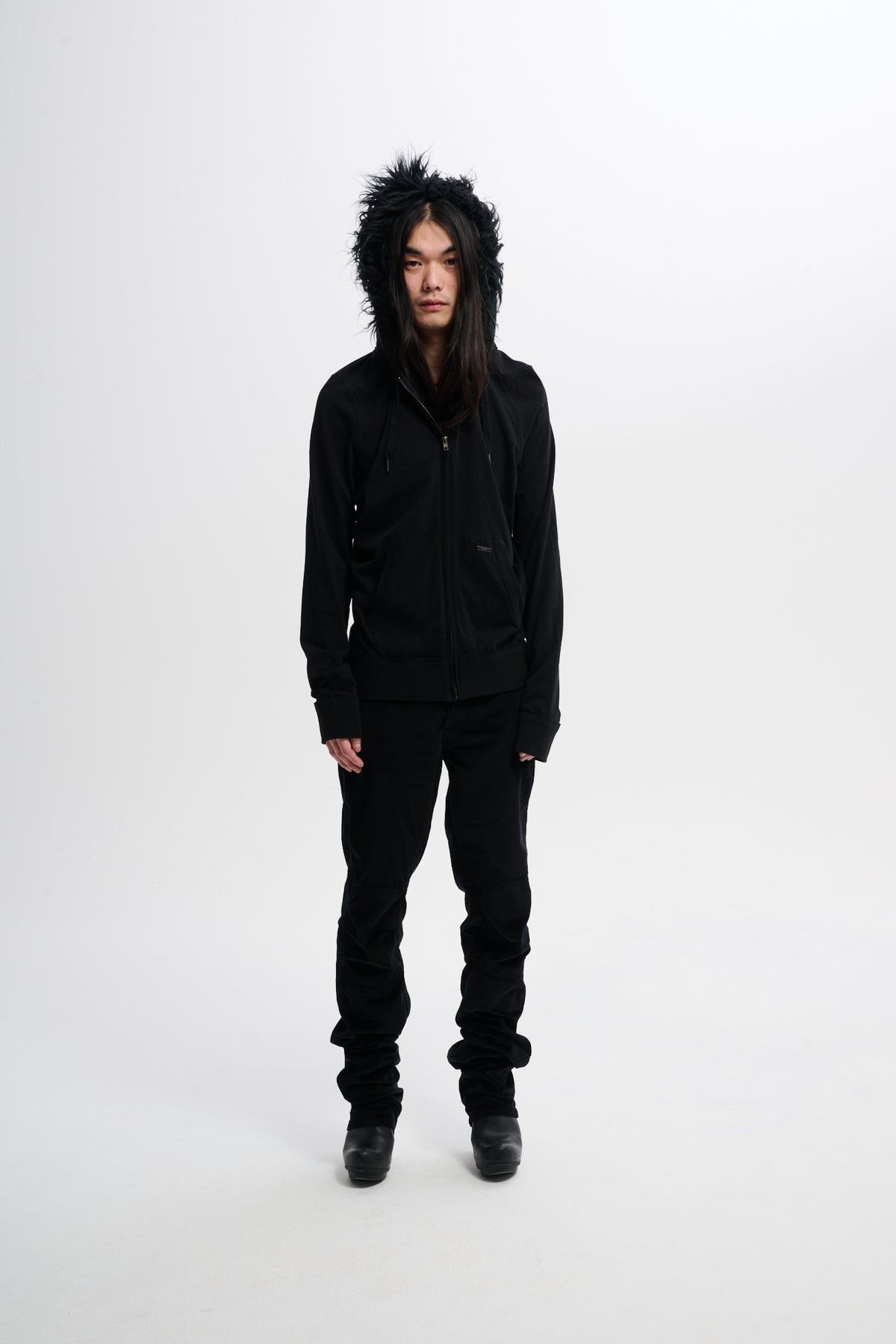 THE FUR HOOD - BLACK
