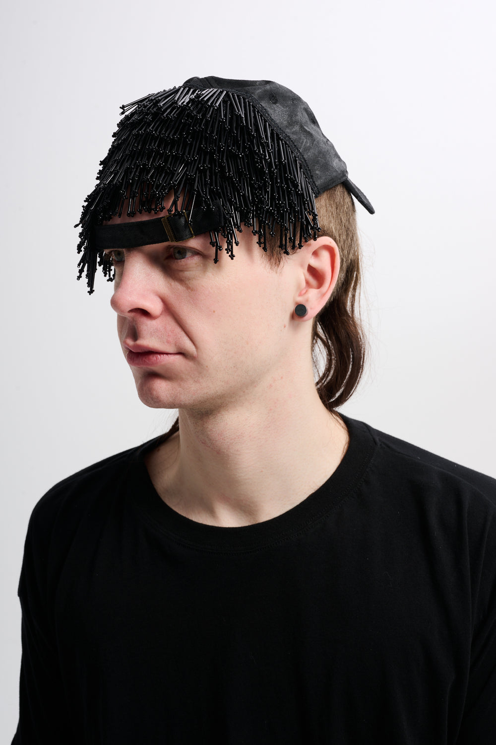 THE BEADED CAP - BLACK