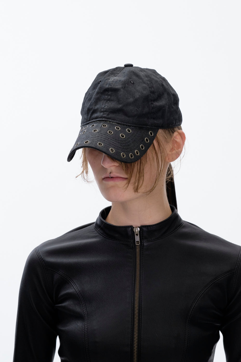 OILSKIN EYELET CAP - BLACK
