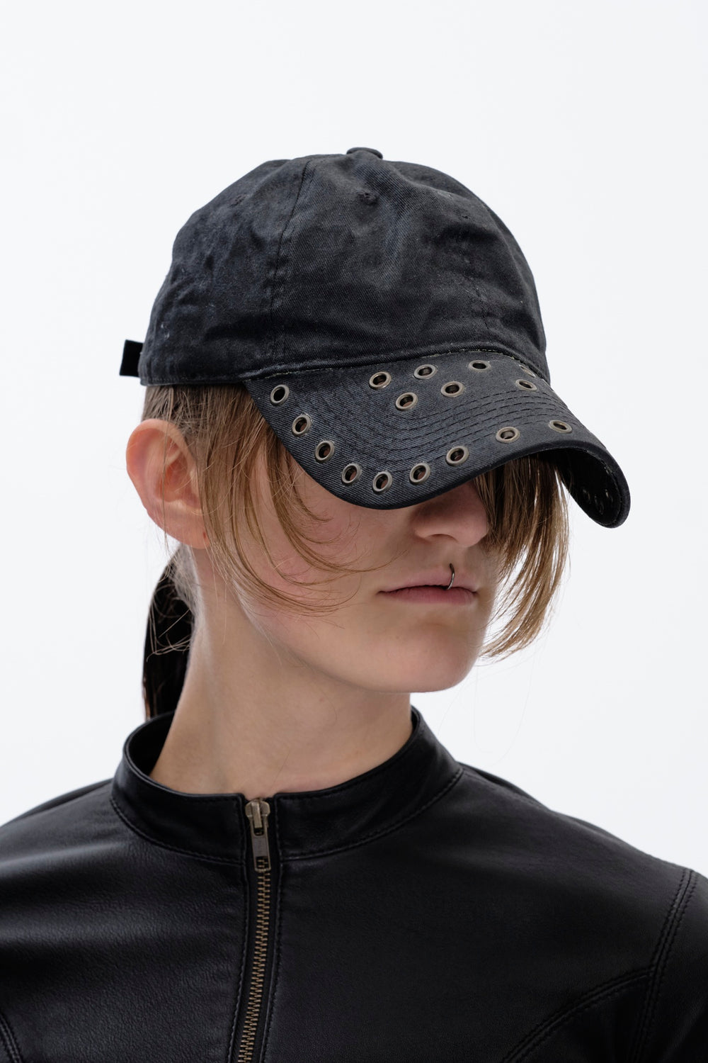 OILSKIN EYELET CAP - BLACK