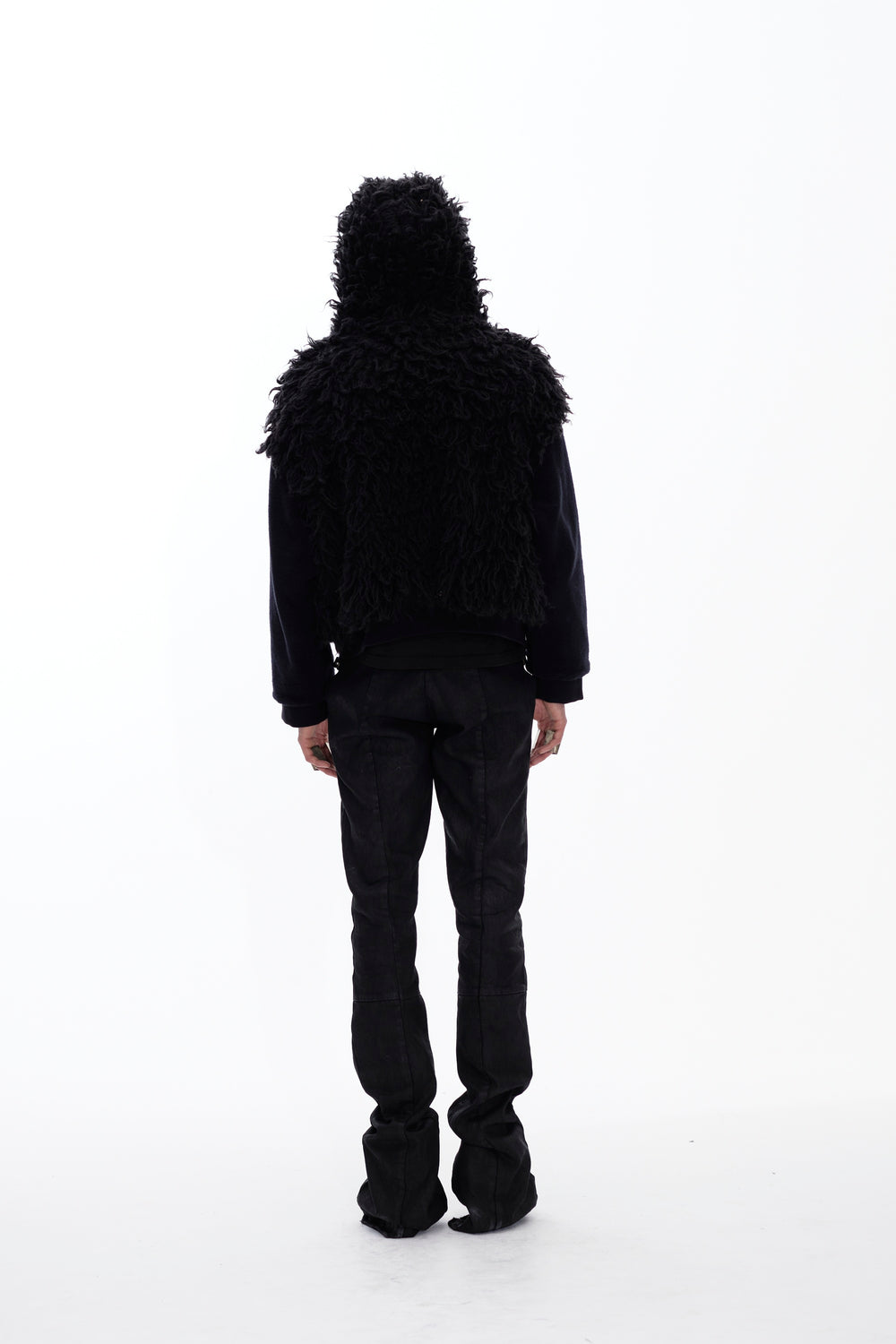 HOODIE WAXED JACKET - BLACK