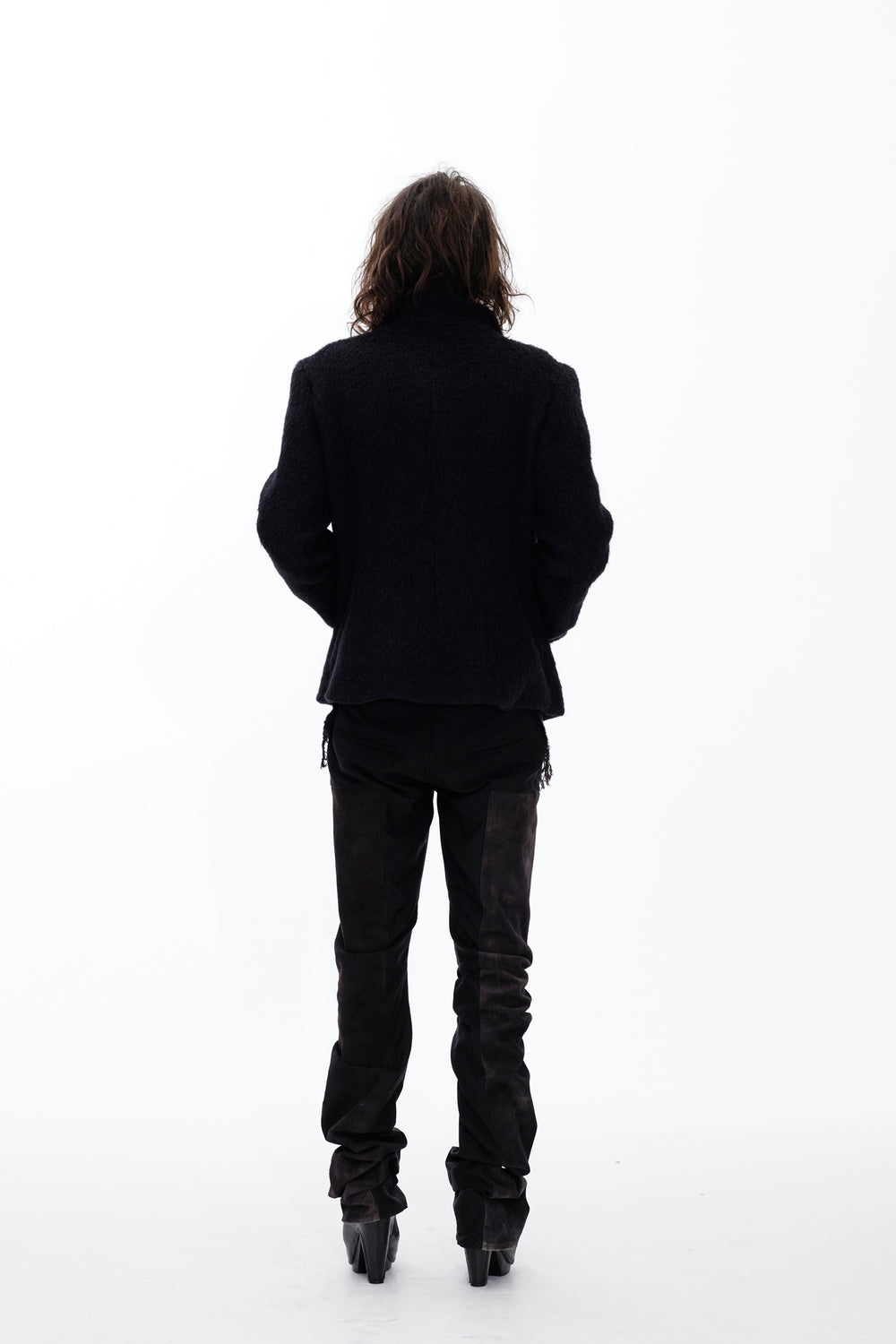 SQUARED WOOL JACKET - BLACK