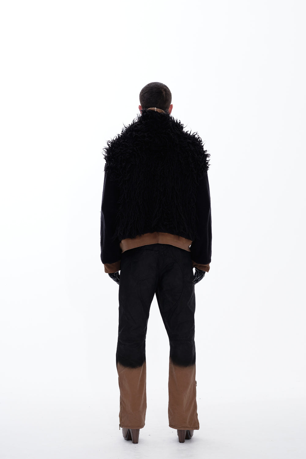 HOODIE WAXED JACKET - DARK BROWN