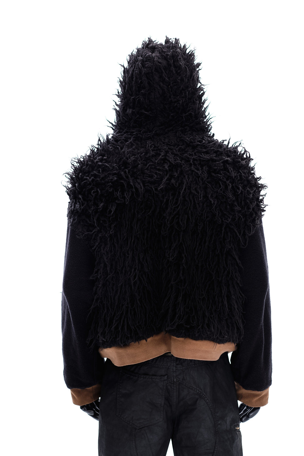 HOODIE WAXED JACKET - DARK BROWN