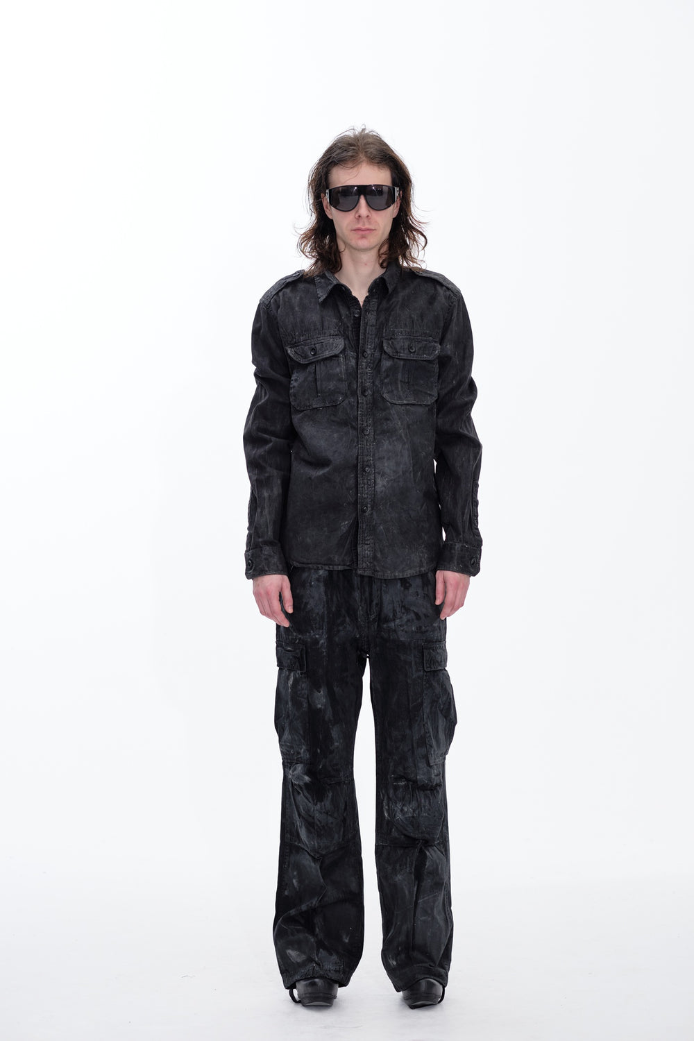 OILSKIN ARMY SHIRT - BLACK