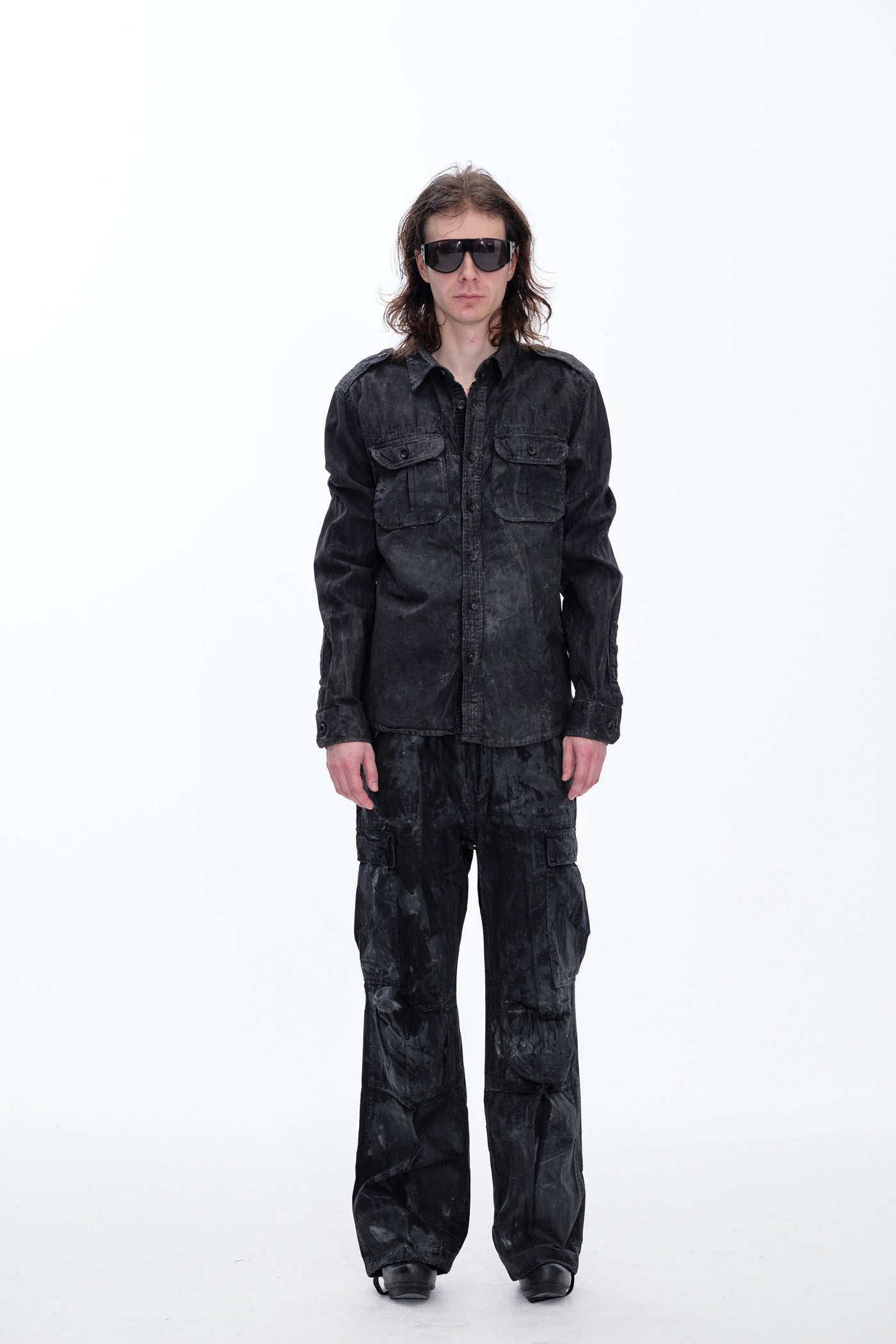 OILSKIN ARMY SHIRT - BLACK
