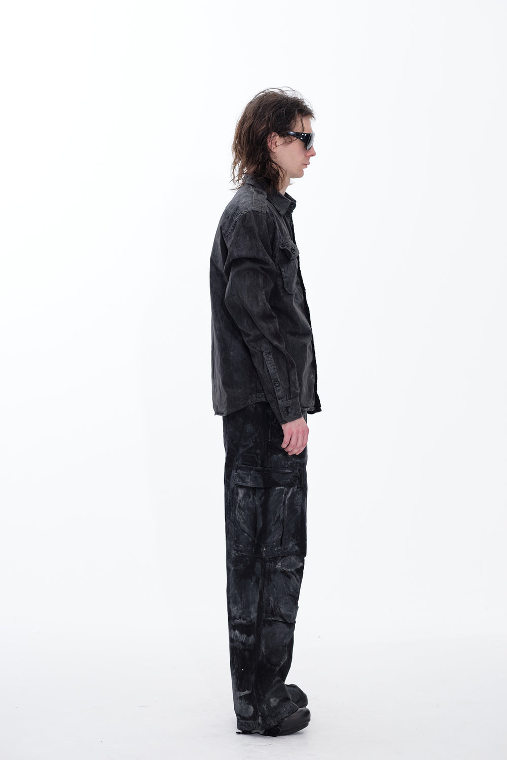 OILSKIN ARMY SHIRT - BLACK