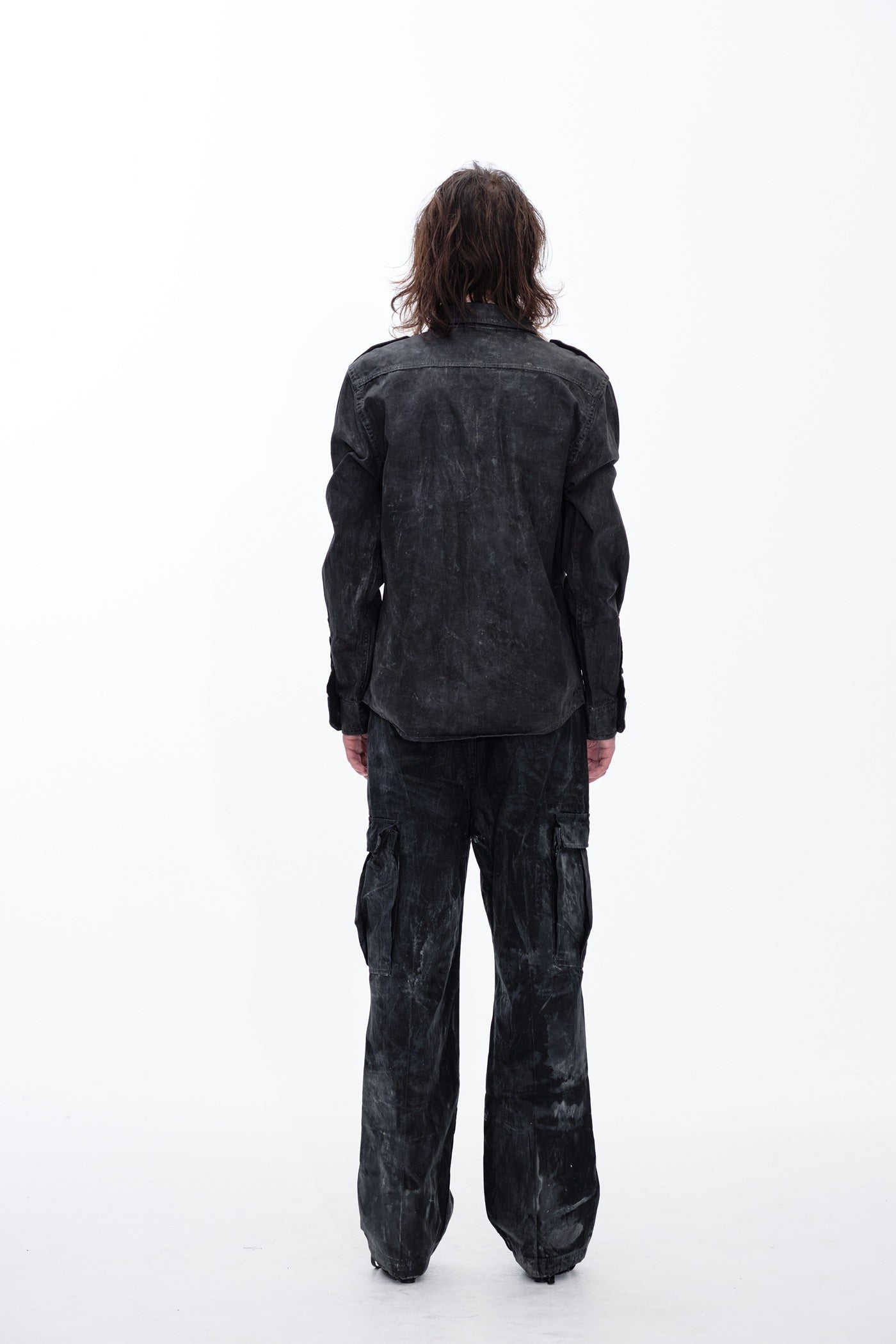 OILSKIN ARMY SHIRT - BLACK