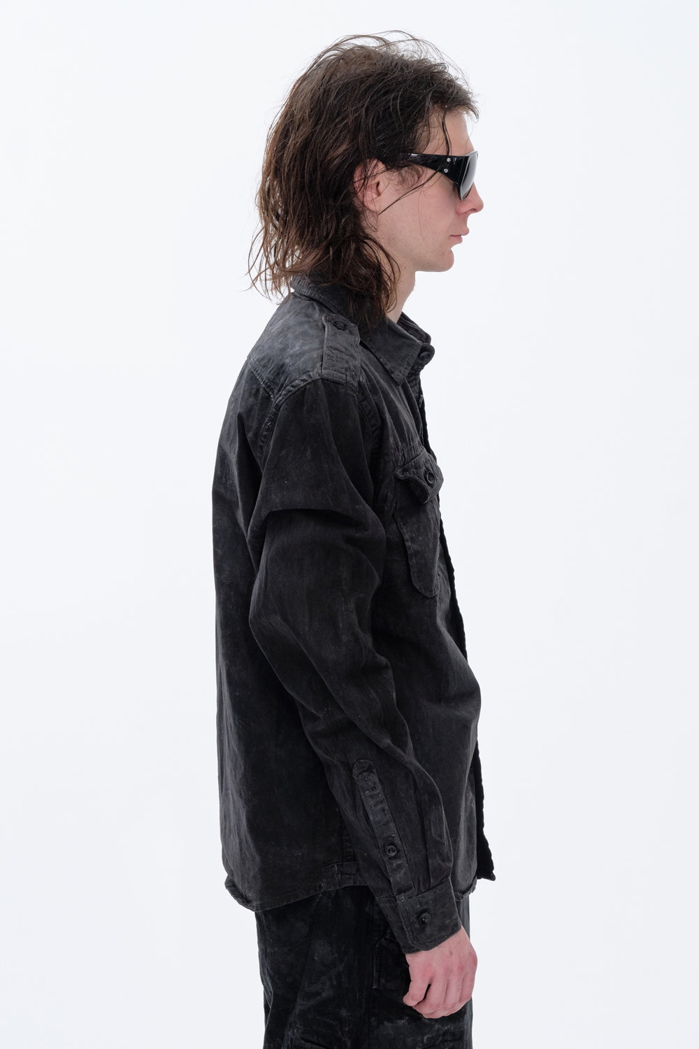 OILSKIN ARMY SHIRT - BLACK