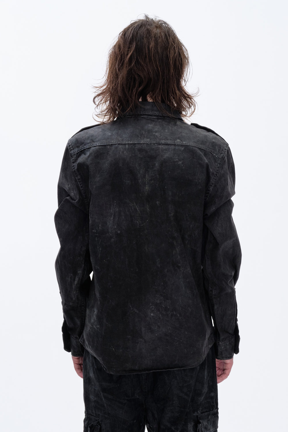 OILSKIN ARMY SHIRT - BLACK