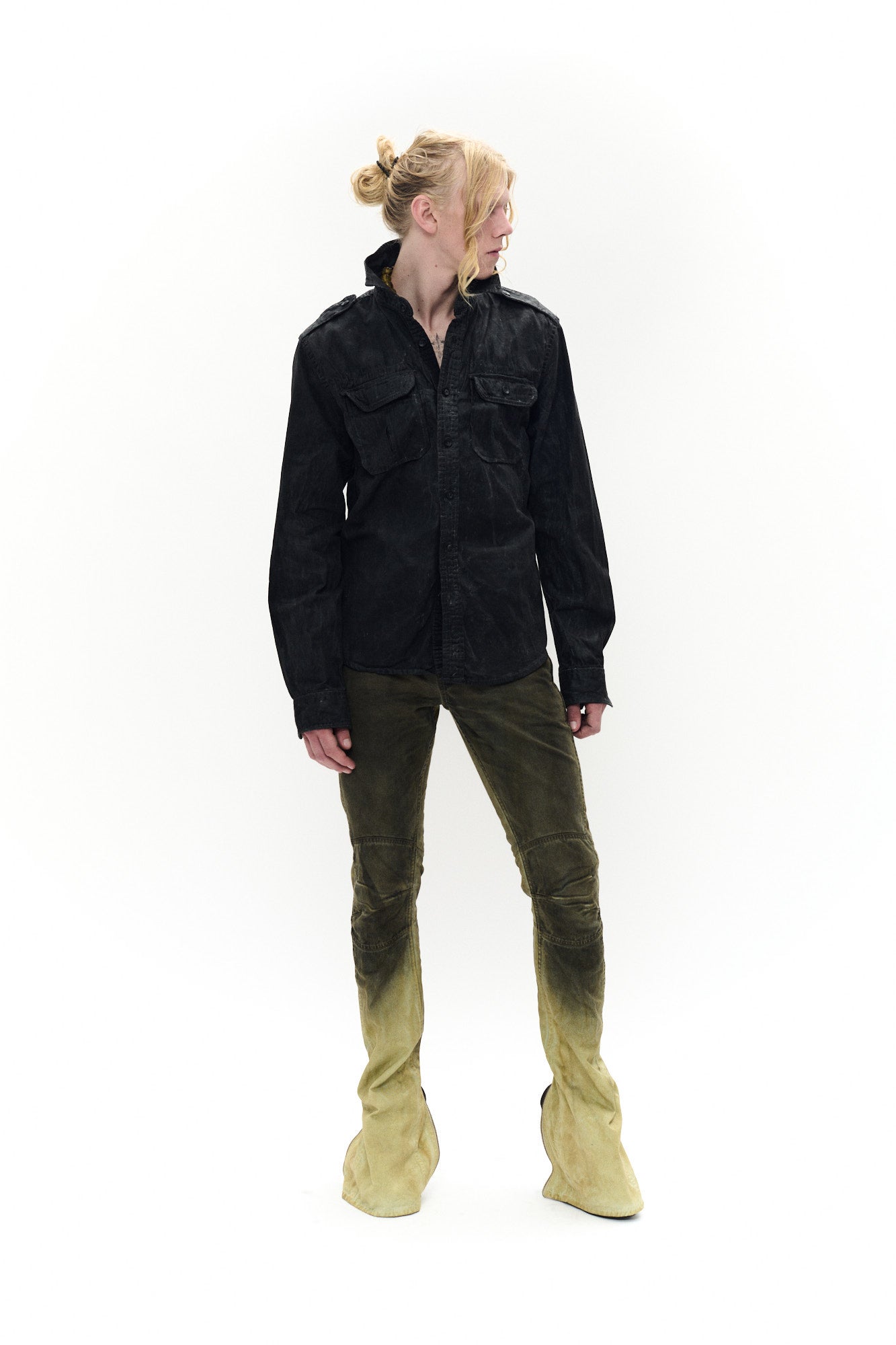 OILSKIN ARMY SHIRT - BLACK