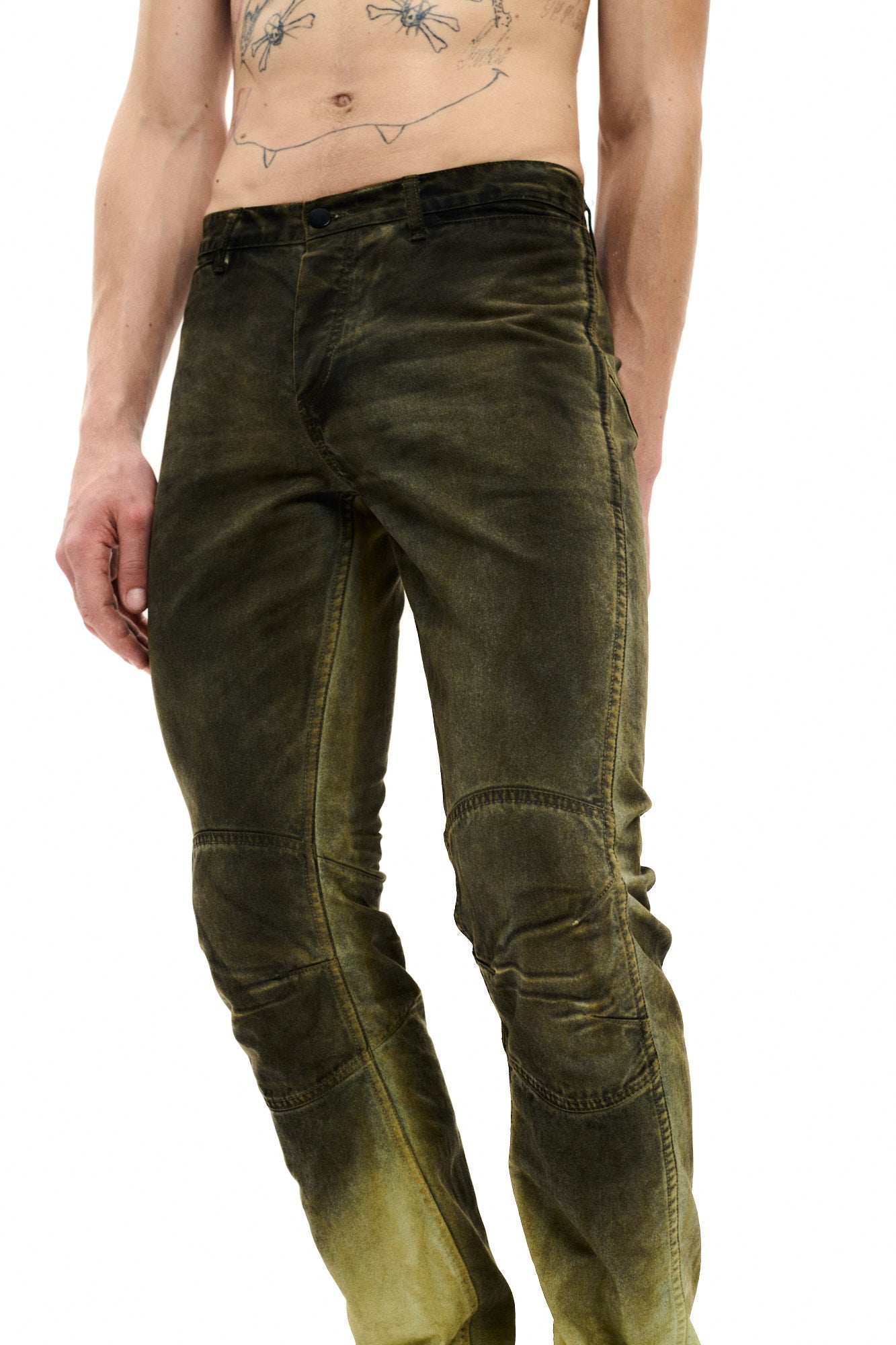 BIKER PANTS - DIRTY GREEN