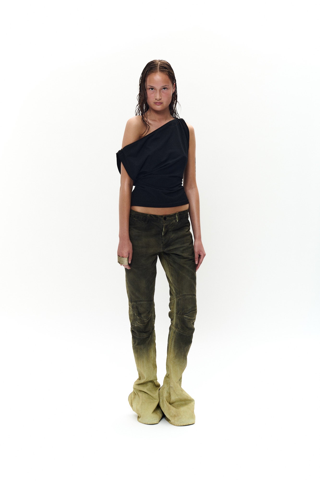 BIKER PANTS - DIRTY GREEN