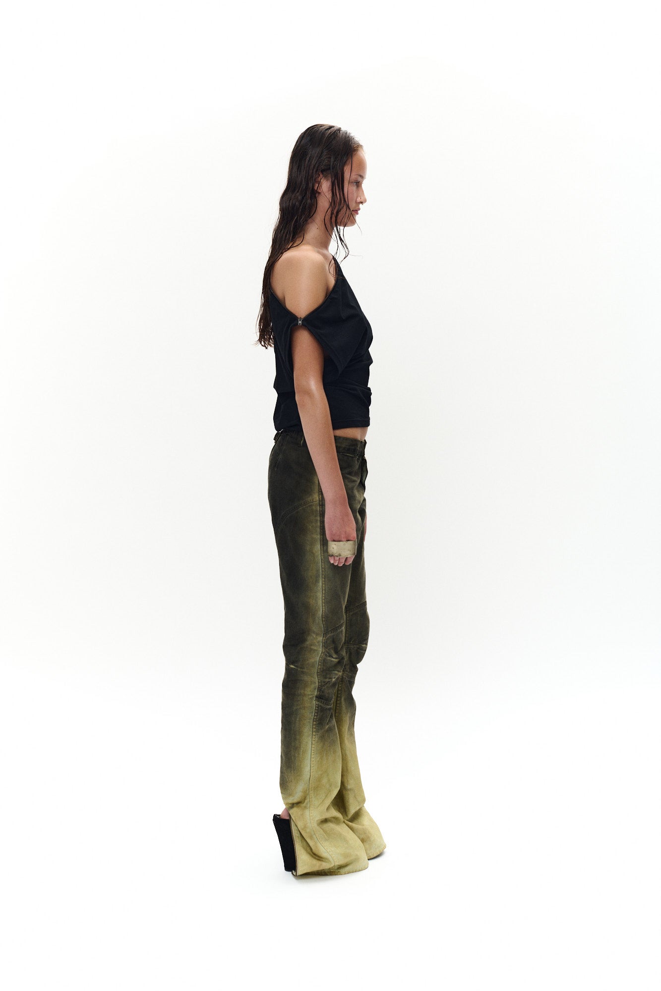 BIKER PANTS - DIRTY GREEN