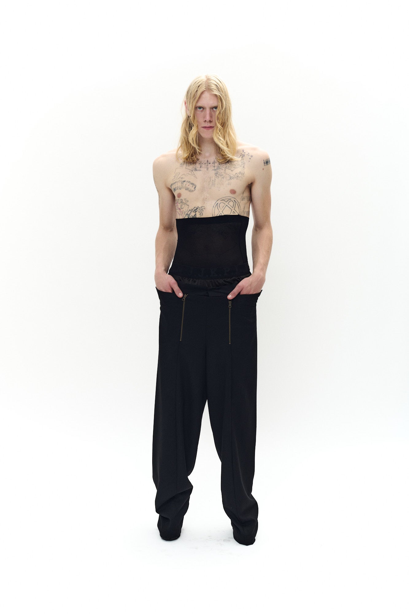 OVERSIZE SUIT PANTS - BLACK