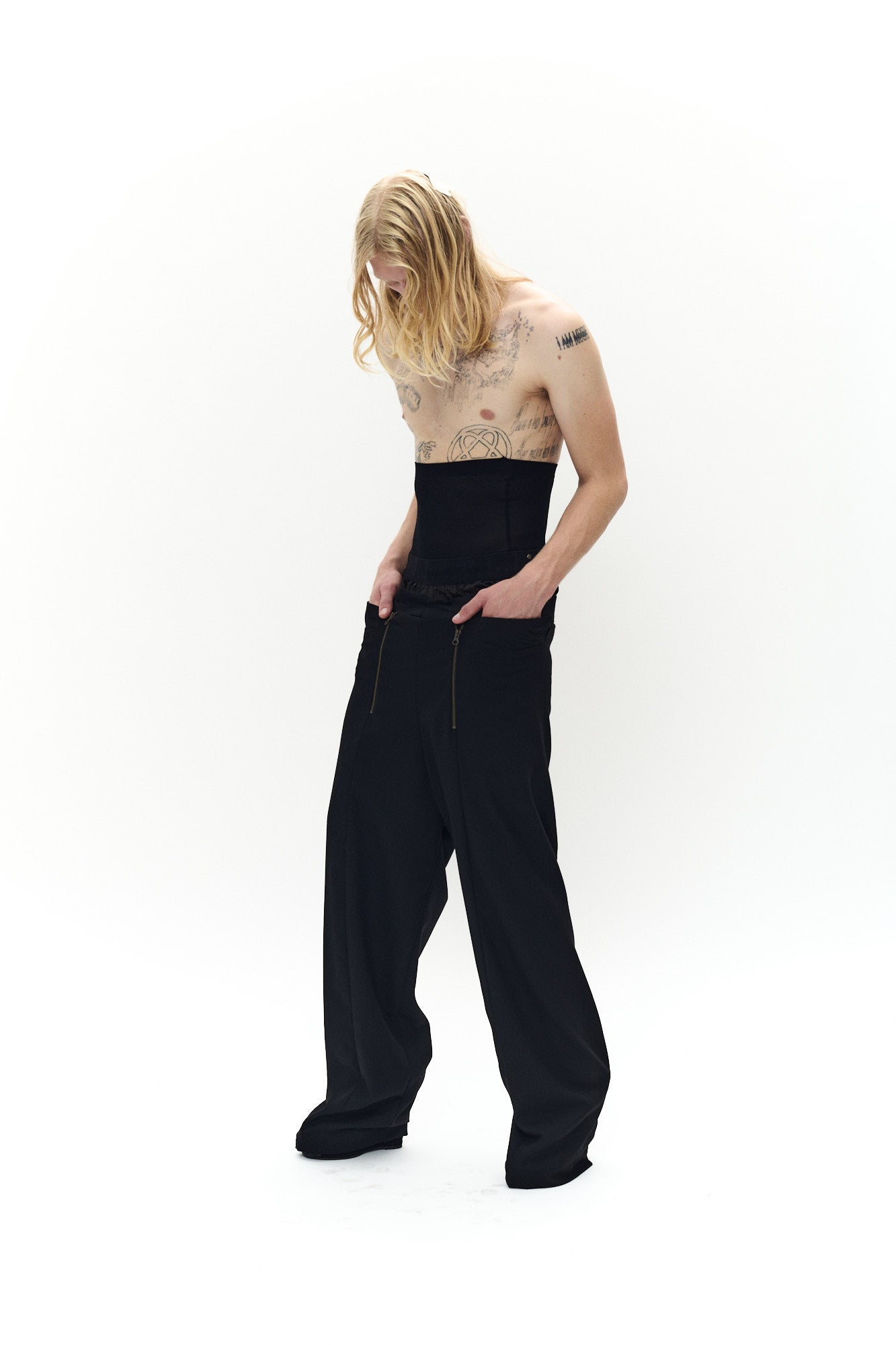 OVERSIZE SUIT PANTS - BLACK