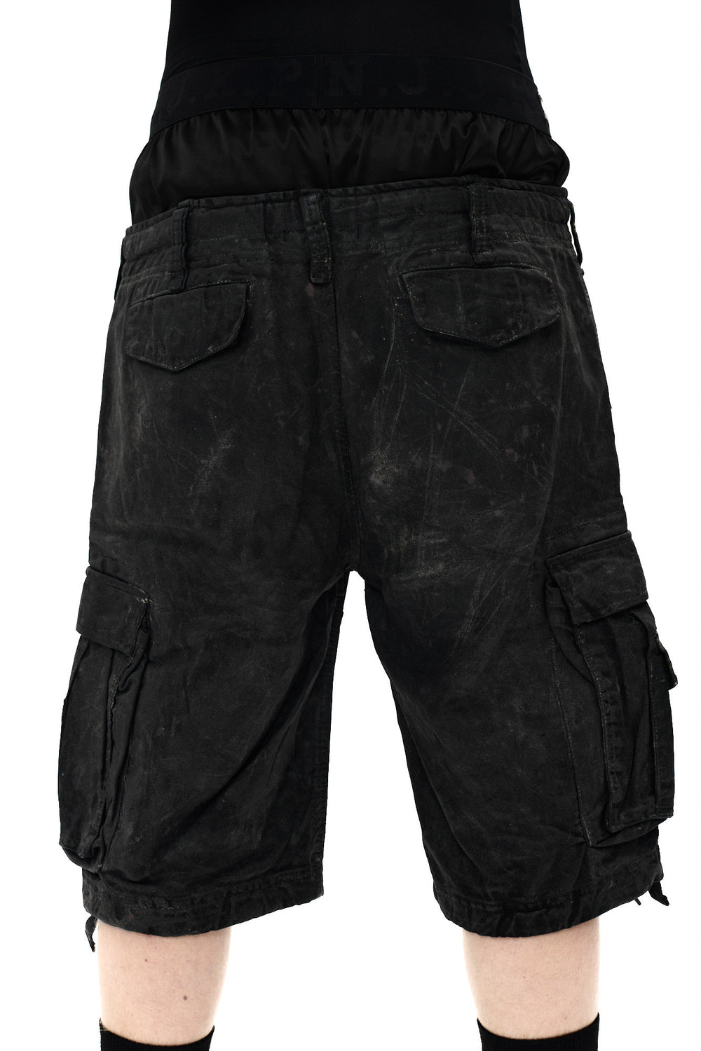 オイルスキン カーゴパンツ – ブラック