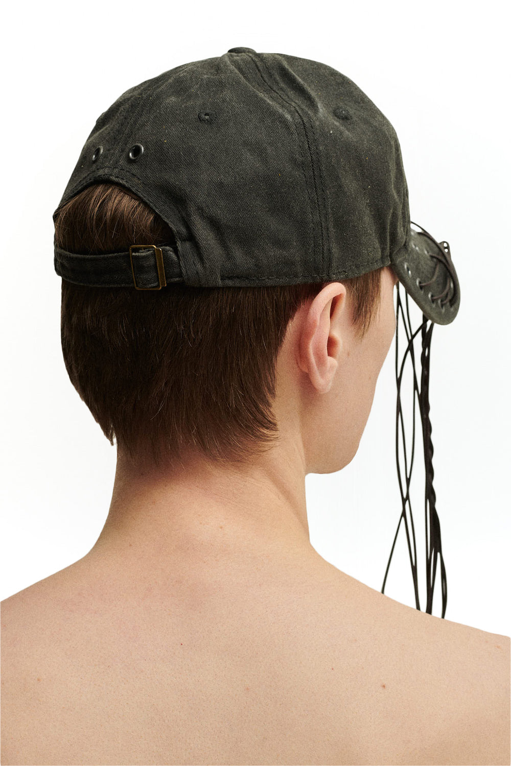 OILSKIN STRING CAP – DARK GREY