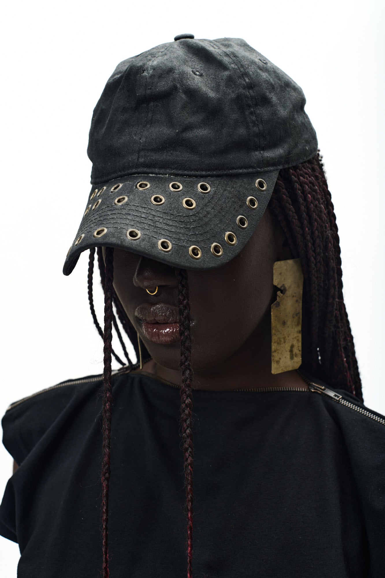OILSKIN EYELET CAP - BLACK