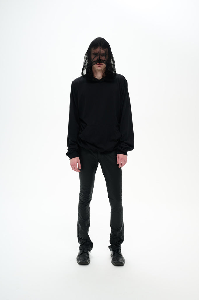 MESH HOODIE - BLACK
