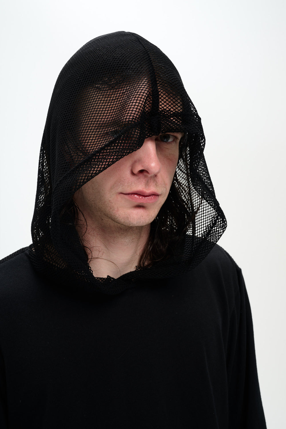 MESH HOODIE - BLACK