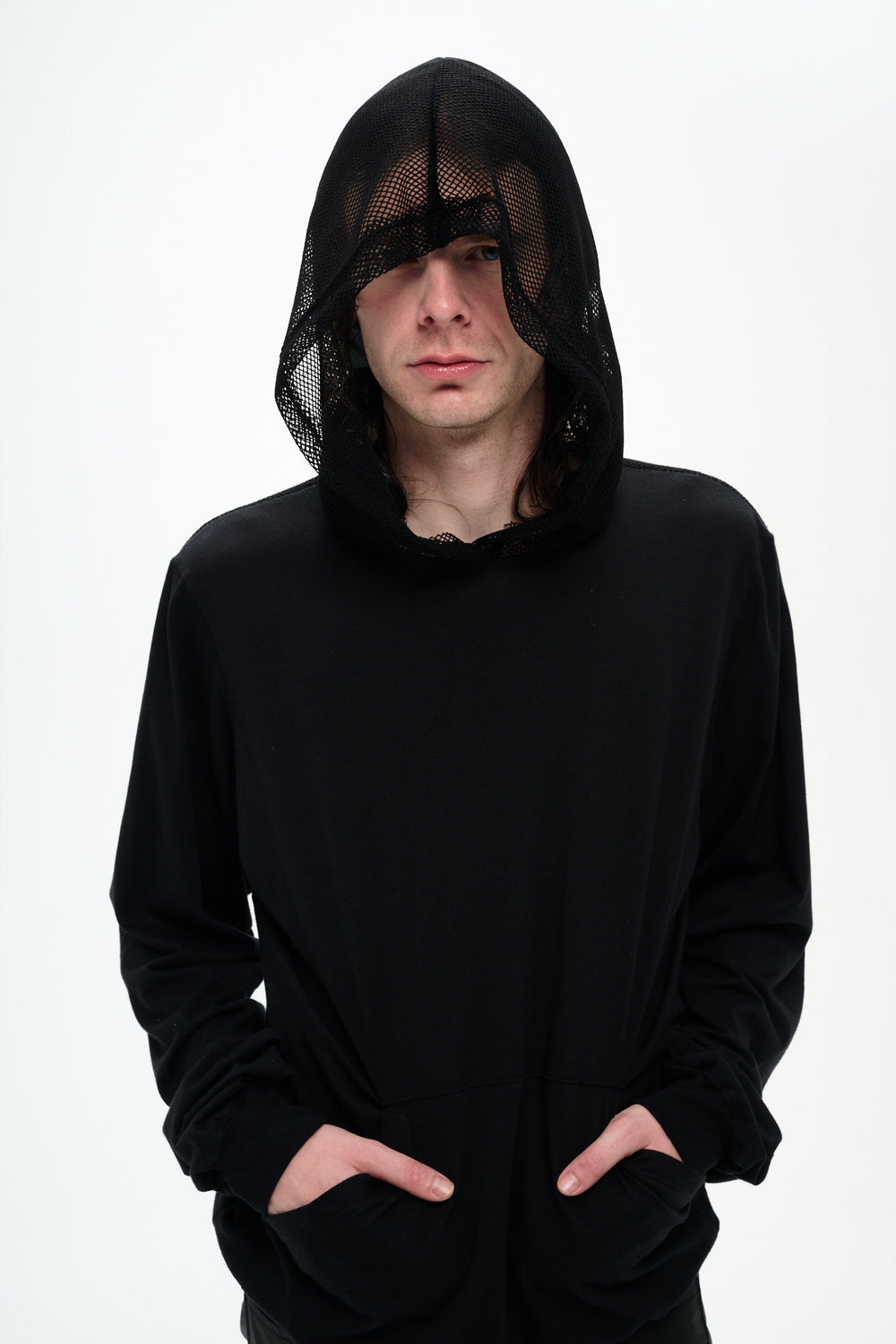 MESH HOODIE - BLACK