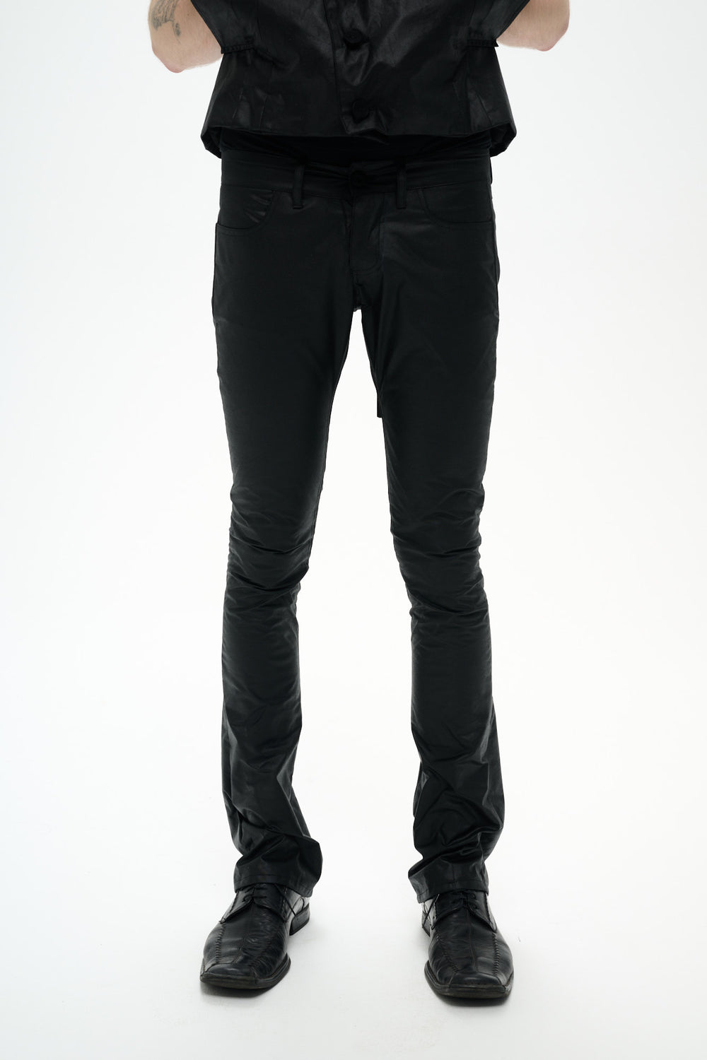 SKINNY BOOTCUT PANTS - BLACK