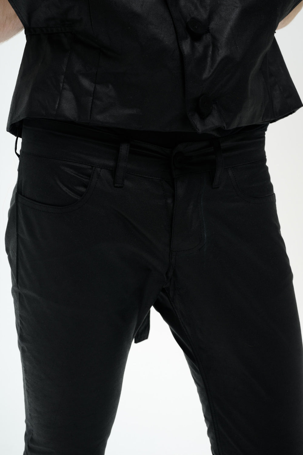 SKINNY BOOTCUT PANTS - BLACK